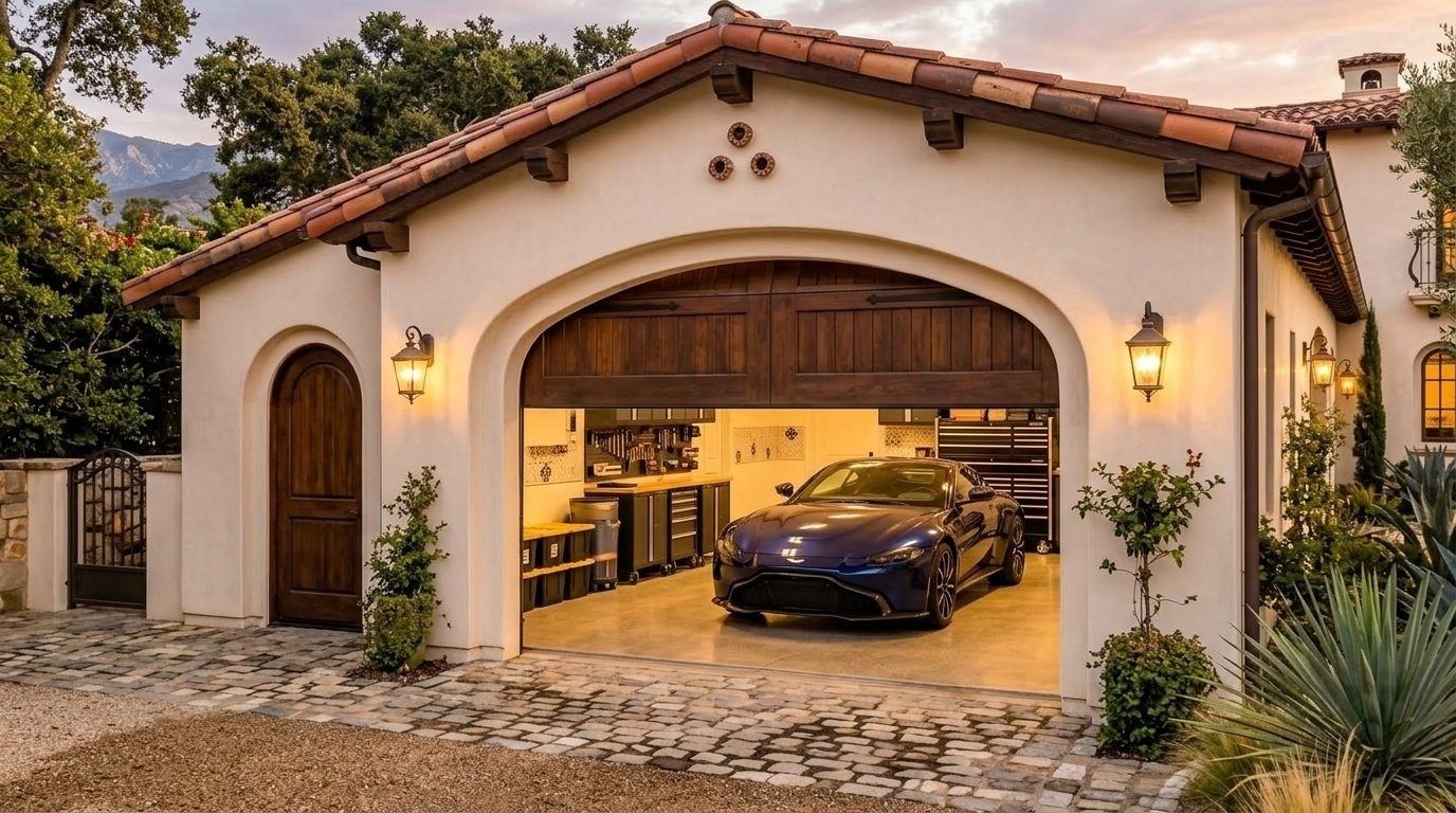 Moseley Garage Door Repairs Overhead Garage Door Gliding Open in Rancho Palos Verdes, CA